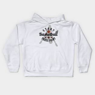 Start Basketball Start Three Point Kids Hoodie